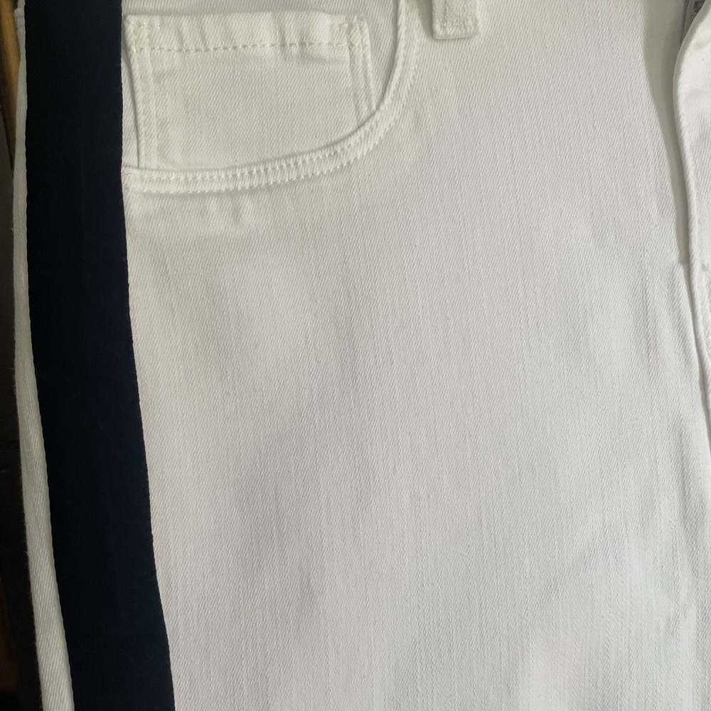 L'AGENCE Women's White Skinny Pants Velvet Black Stripe 26 EUC - Picture 6 of 7